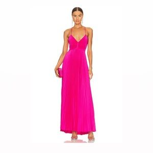 A.L.C. Aries Pleated Open Back Maxi Dress